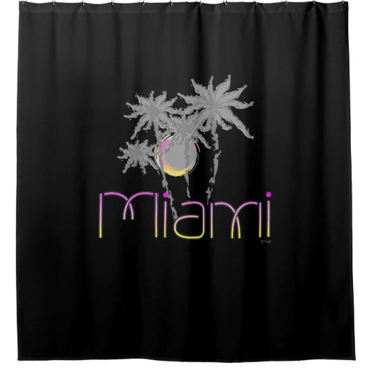 フロリダ州マイアミモダンカッコいい シャワーカーテン (正面)