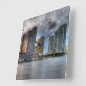 フロリダ州マイアミ スクエア壁時計 (傾斜)