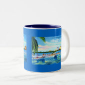 フロリダ州マイアミ、ビスケーン湾に水平探査 ツートーンマグカップ (正面右)