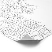 フロリダ州マイアミ(黒の上に白) ポスター (角)