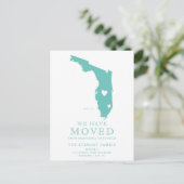 フロリダ州マップティール（緑がかった色）グリーンハートホーム引っ越し 案内ポストカード (スタンド正面)