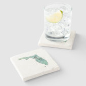 フロリダ州マップマーブルストーンコースター ストーンコースター (横)