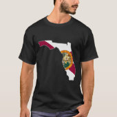 フロリダ州マップ フロリダ フロリダ州旗 根 Tシャツ (正面)