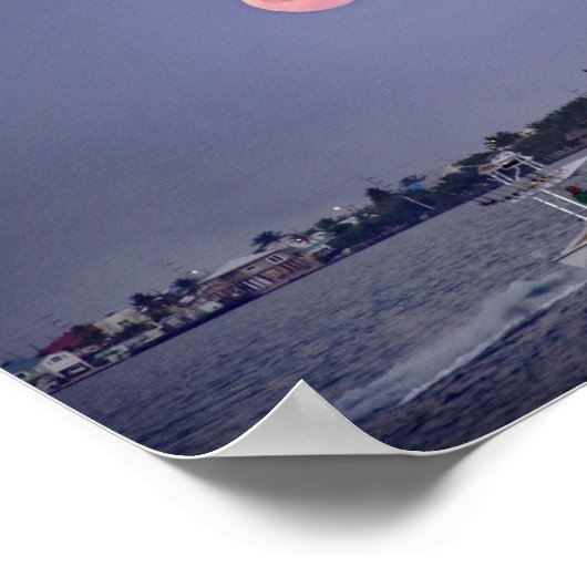 フロリダ州マラソンでのスーパームーンの発症 ポスター (角)