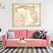 フロリダ州モバイル地図(Mitchell氏) キャンバスプリント (インサイチュ (リビング))