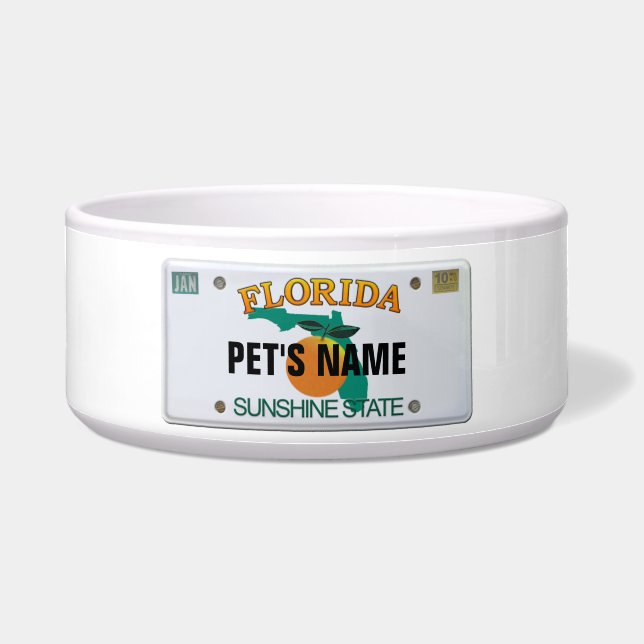 フロリダ州ライセンスプレート（ペットの名前付き） ボウル (正面)