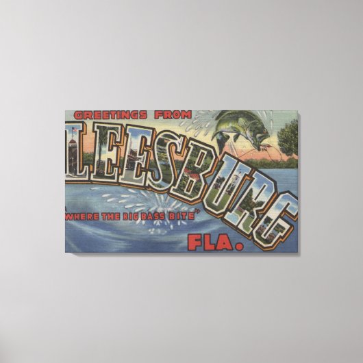 フロリダ州リースバーグ – ラージレターシーン キャンバスプリント (正面)