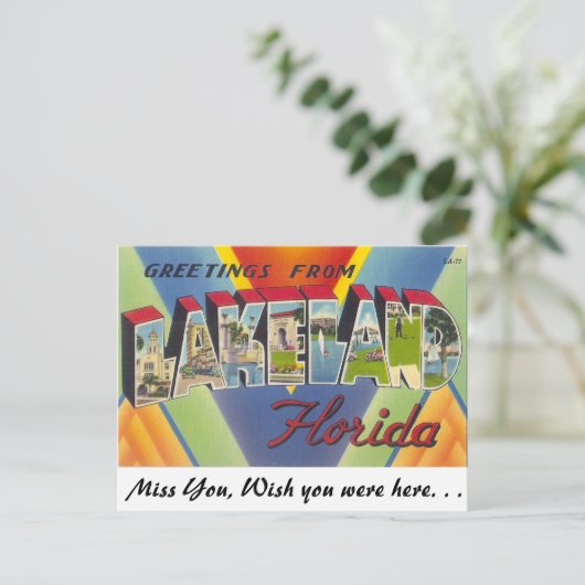 フロリダ州レイケランドからの挨拶 ポストカード (スタンド正面)