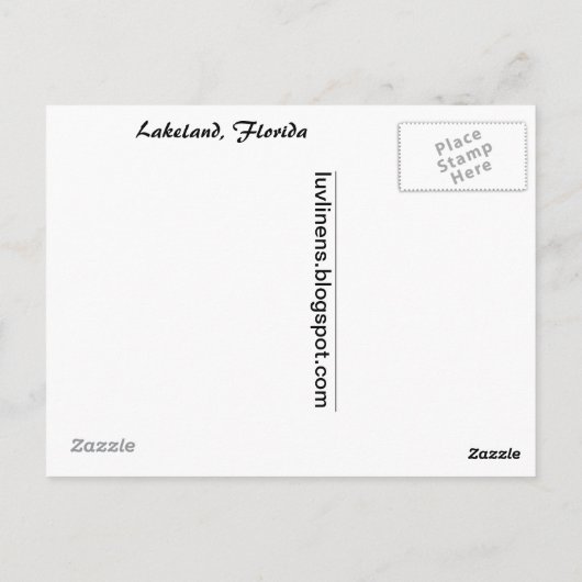 フロリダ州レイケランドからの挨拶 ポストカード (裏面)