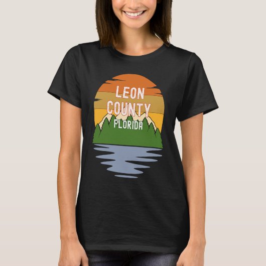 フロリダ州レオン郡のヴィンテージサンセット Tシャツ (正面)