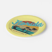 フロリダ州レトロヴィンテージサンセット ペーパープレート (アングル)