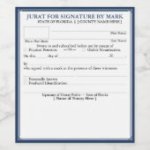 フロリダ州公証人証明書ジュラットマーク署名 ワインラベル (シングルラベル)