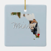 フロリダ州写真の挿入と町名 セラミックオーナメント (裏面)