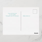 フロリダ州地図ハートホーム移動金ゴールド 箔招待状ポストカード (裏面)