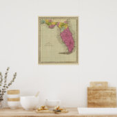 フロリダ州地図 ポスター (キッチン)