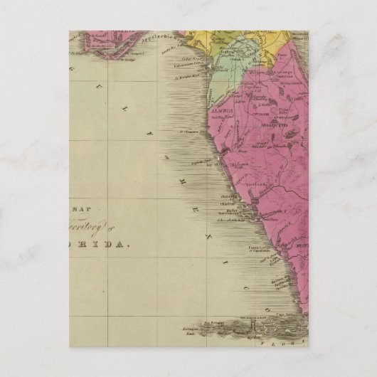 フロリダ州地図 ポストカード (正面)