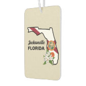 フロリダ州旗とフラワーオレンジの花 カーエアーフレッシュナー (左)