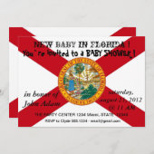 フロリダ州旗と赤ちゃんシャワー招待状 招待状 (正面/裏面)