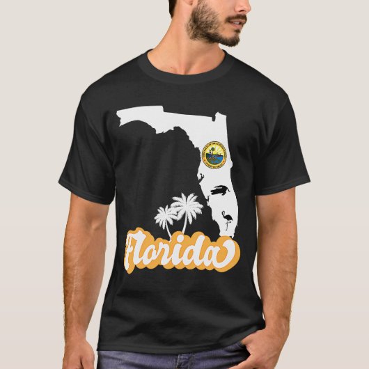 フロリダ州旗とFL印 Tシャツ (正面)
