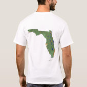フロリダ州旗の地図シティTシャツ Tシャツ (裏面)