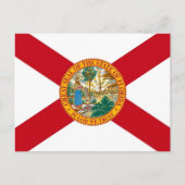 フロリダ州旗を持つハガキ州- USA ポストカード (正面)