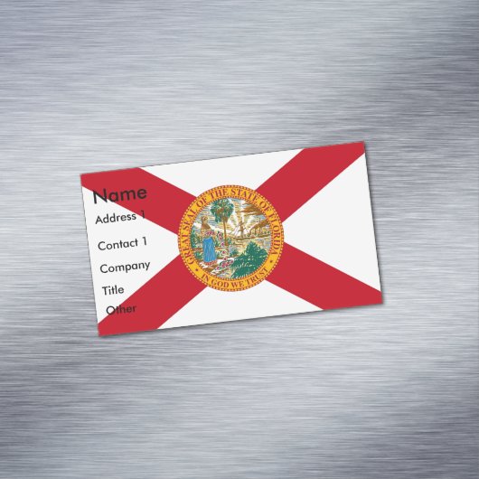 フロリダ州旗を持つ名刺マグネット マグネット名刺 (インサイチュ)