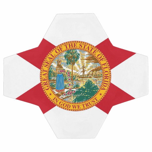 フロリダ州旗を持つ愛国的なサッカーボール サッカーボール (フラット)