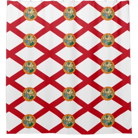 フロリダ州旗を持つ愛国的なシャワーカーテン シャワーカーテン (正面)