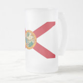 フロリダ州旗を持つ曇りガラスのマグカップ フロストグラスビールジョッキ (正面右)