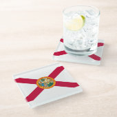 フロリダ州旗デザインデコール ガラスコースター (アングル)