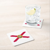 フロリダ州旗デザイン スクエアペーパーコースター (インサイチュ)