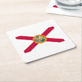 フロリダ州旗デザイン スクエアペーパーコースター (アングル)