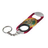 フロリダ州旗ボトルキーチェーン キーホルダー栓抜き (正面アングル)