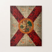 フロリダ州旗免許プレート芸術 ジグソーパズル (縦)