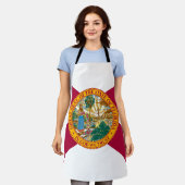 フロリダ州旗 エプロン (着用した状態)