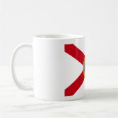 フロリダ州旗：フラリディア諸島の太陽の州 コーヒーマグカップ (左)