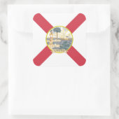 フロリダ州旗：フラリディア諸島の太陽の州 スクエアシール (バッグ)