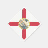 フロリダ州旗：フラリディア諸島の太陽の州 スタンダードカクテルナプキン (角)