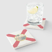 フロリダ州旗：フラリディア諸島の太陽の州 ストーンコースター (横)