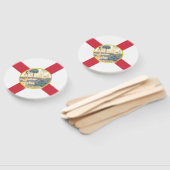 フロリダ州旗：フラリディア諸島の太陽の州 ハンドファン (組立なし)