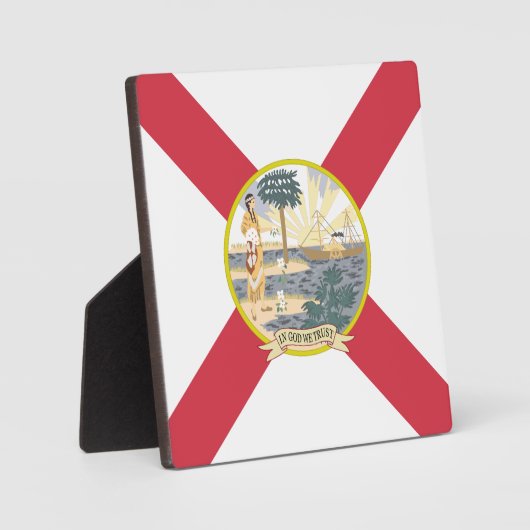 フロリダ州旗：フラリディア諸島の太陽の州 フォトプラーク (正面)