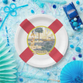 フロリダ州旗:フラリディア諸島の太陽の州 ペーパープレート (パーティー)