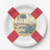 フロリダ州旗：フラリディア諸島の太陽の州 ペーパープレート (正面)