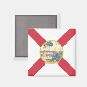 フロリダ州旗:フラリディア諸島の太陽の州 マグネット (正面/裏面)