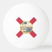 フロリダ州旗:フラリディア諸島の太陽の州 卓球ボール (正面)