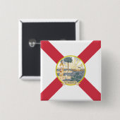 フロリダ州旗：フラリディア諸島の太陽の州 缶バッジ (正面&裏面)