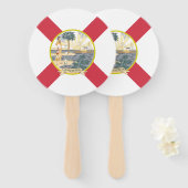 フロリダ州旗：フロリディア人の太陽の州 ハンドファン (正面&裏面)