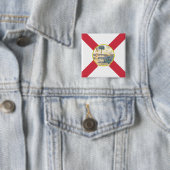 フロリダ州旗：フロリディア人の太陽の州 缶バッジ (インサイチュ)