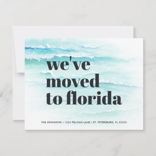 フロリダ州海波新しい住所に移動 案内状 (正面)