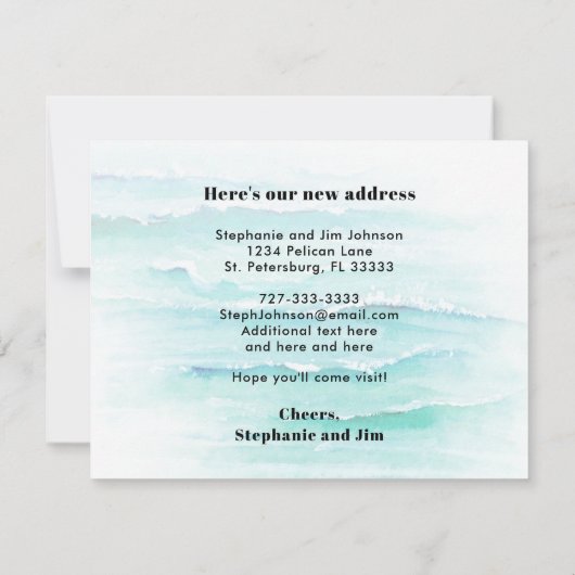 フロリダ州海波新しい住所に移動 案内状 (裏面)